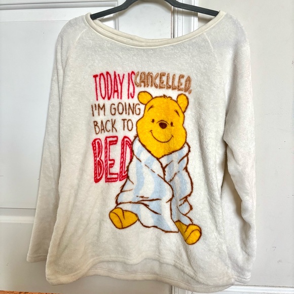 Disney Winnie the Pooh Today Is Cancelled Sleep Fleece Shirt Size XL - Picture 1 of 6